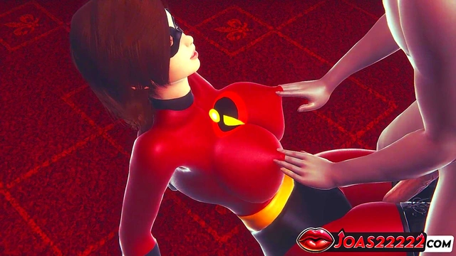 Helen Parr The Incredibles Gets an Orgasm from Breast Play and Cunnilingus - Fingering