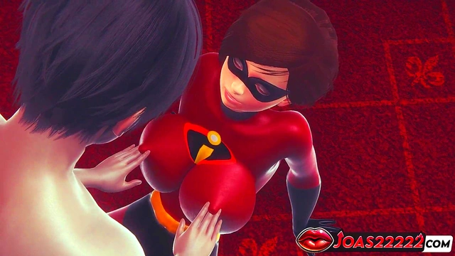 Helen Parr The Incredibles Gets an Orgasm from Breast Play and Cunnilingus - Fingering