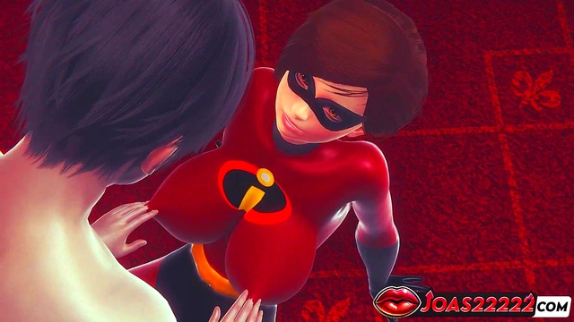 Helen Parr The Incredibles Gets an Orgasm from Breast Play and Cunnilingus - Fingering