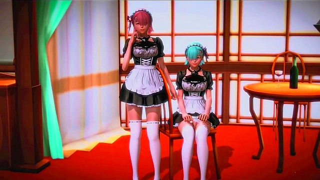 3d hentai anime cartoon red bule teen girls gets fuck