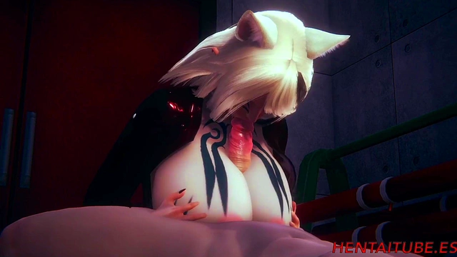 Hentai 3D Catgirl with big tits boobjobs and fucked