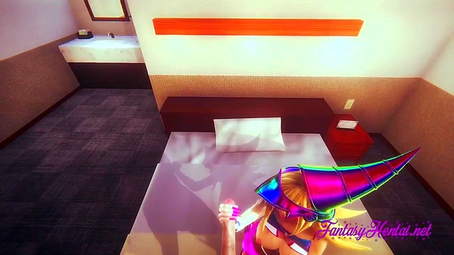 Yu Gi Oh Hentai - Dark Magician Girl blowjob and fucked - Japanese manga anime cartoon 3D