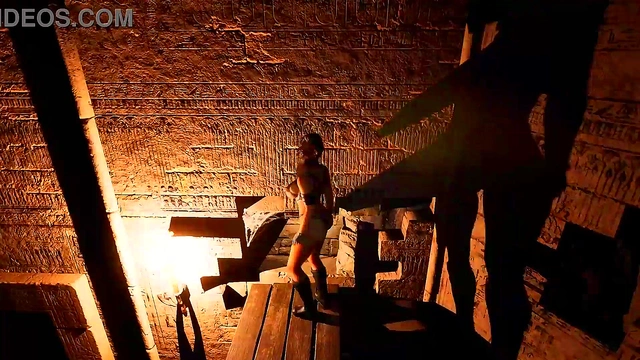 An ancient statue awakens and destroys Lara's pussy by filling it with sperm Hentai Game