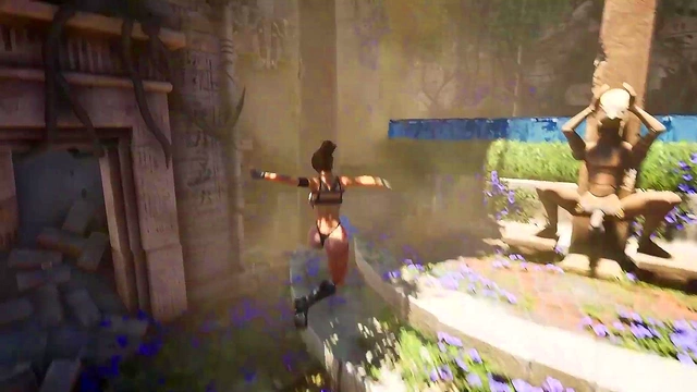 An ancient statue awakens and destroys Lara's pussy by filling it with sperm Hentai Game