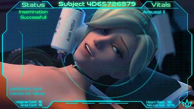 Hentai 3D uncensored Mercy fucked by dominant AI and made many orgasm's