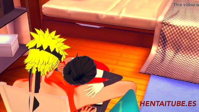 Naruto Hentai 3D - Sarada Handjob Blowjob to Naruto and cum in her mouth - Hentai Hard