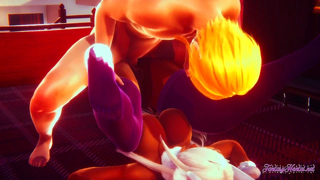 Boku No Hero Hentai 3D - Rumi Usagiyama Cunnilingus fucked with creampie in her pussy -