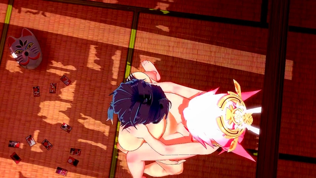 Genshin Impact - Yae Miko Fucked in different positions with Zhongli with creampie