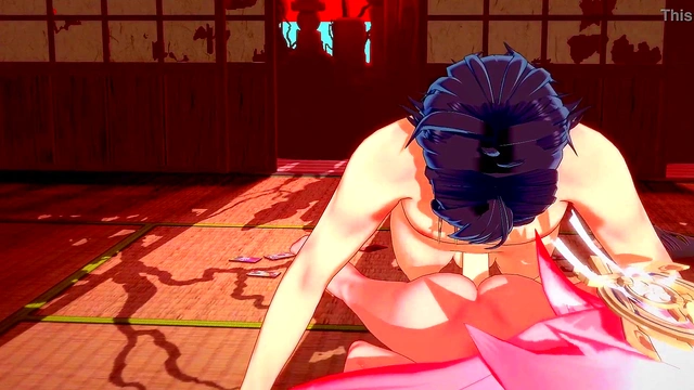 Genshin Impact - Yae Miko Fucked in different positions with Zhongli with creampie