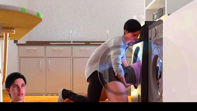 My Stepmom got Stuck In The Washing Machine - 3D Hentai Animated Porn - Apocalust
