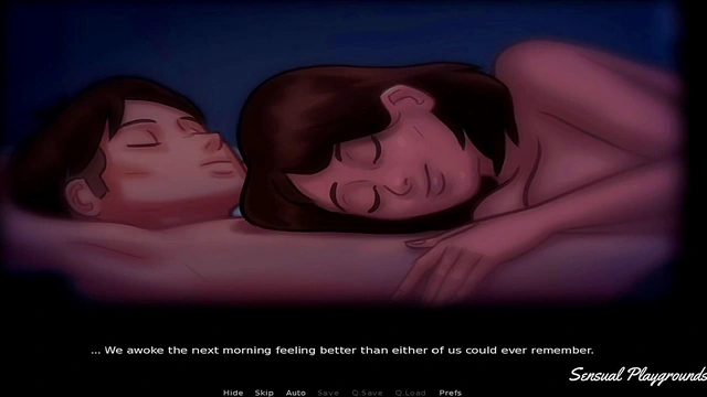 Summertime Saga | Busty stepmom gets fucked during breakfast and at the night comes for more