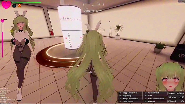 [Hentai Game][3D]Secrets of Exposure,Green hair Bunny Girl Exposing in a mall