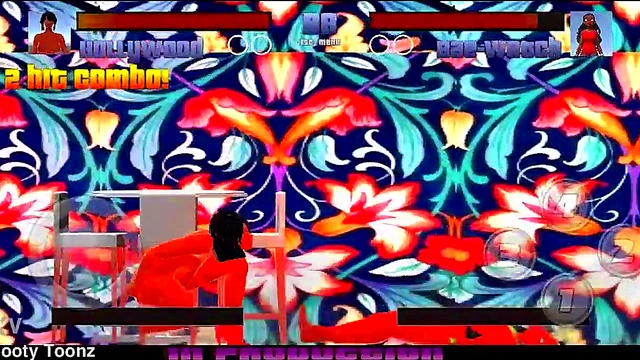 Stripclub showdown big ass black and Latina video game where sexy strippers fight and fuck