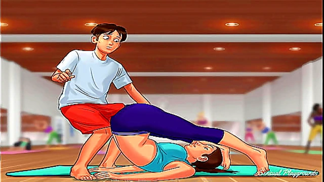 Summertime Saga | Gym lesson with busty MILF, visiting the director and his sister and the best French class