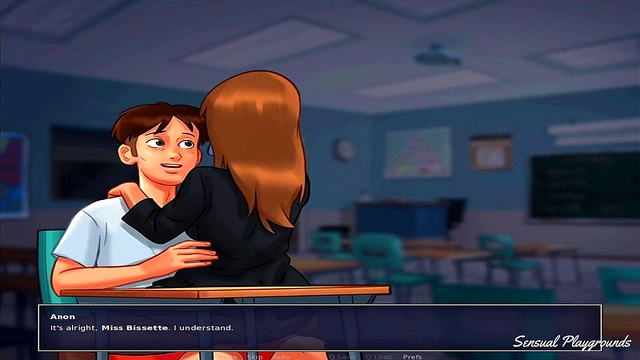 Summertime Saga | Gym lesson with busty MILF, visiting the director and his sister and the best French class