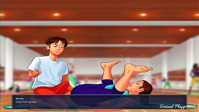 Summertime Saga | Gym lesson with busty MILF, visiting the director and his sister and the best French class