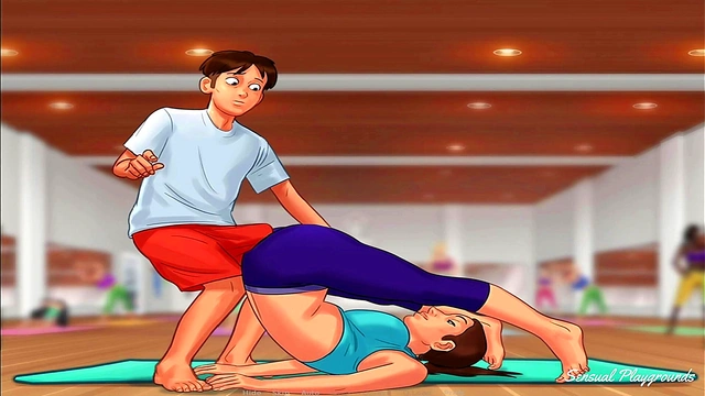 Summertime Saga | Gym lesson with busty MILF, visiting the director and his sister and the best French class