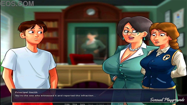 Summertime Saga | Gym lesson with busty MILF, visiting the director and his sister and the best French class