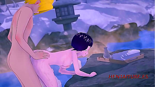 Boku No Hero Hentai - Denki Fucks Jiro in a HotSpring - My Hero Academia Porn Video 3D