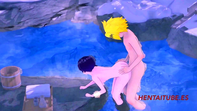 Boku No Hero Hentai - Denki Fucks Jiro in a Hot Spring - My Hero Academia Porn Video 3D