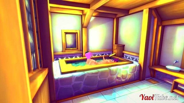 Campbuddy Yaoi Hentai 3D - Yuri Futanari Fucks Yoichi in the bathtube - Anal creampie