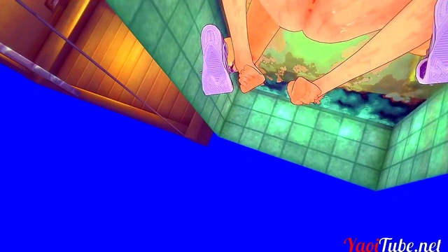 Campbuddy Yaoi Hentai 3D - Yuri Futanari Fucks Yoichi in the bathtube - Anal creampie