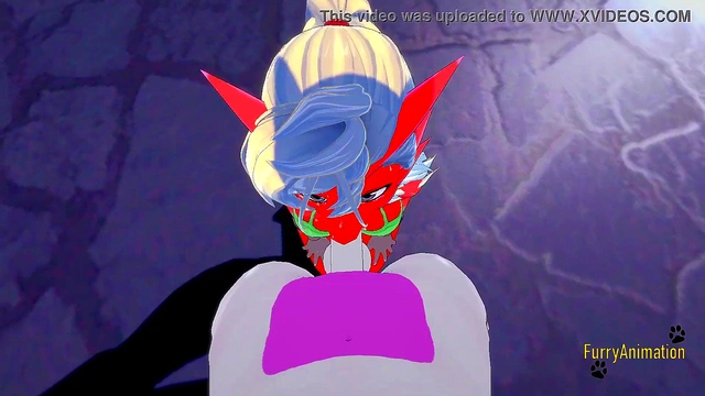 Pokemon Hentai Furry Yiff 3D - POV Blaziken x Mewtwo blowjob and fucked