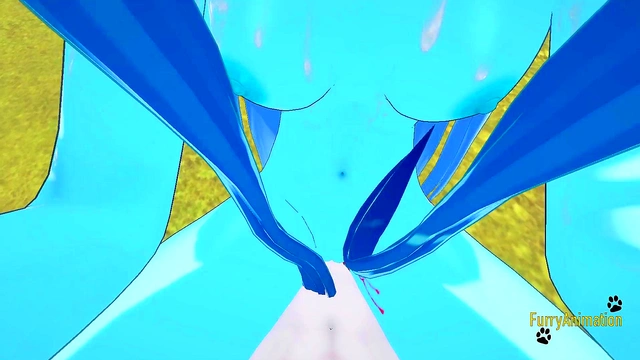 Pokemon Hentai Furry Yiff 3D - POV Glaceon boobjob and fucked with creampie by Cinderace