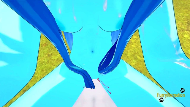 Pokemon Hentai Furry Yiff 3D - POV Glaceon boobjob and fucked with creampie by Cinderace