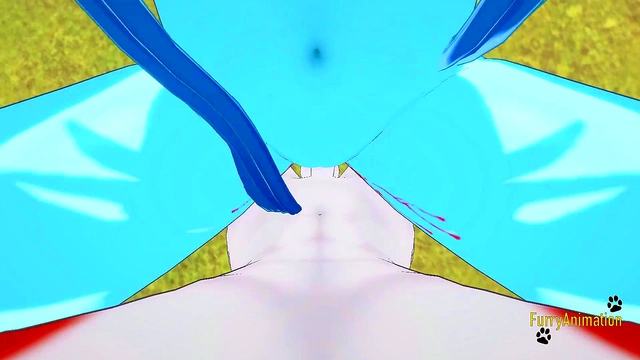 Pokemon Hentai Furry Yiff 3D - POV Glaceon boobjob and fucked with creampie by Cinderace