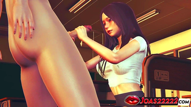 Shy Anime Girl 3D Hentai Animation - POV Blowjob for Big Dick with Closeup Deepthroat