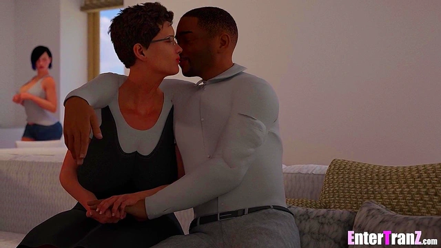 Sexy Trans freak take DILF's BBC all over the house