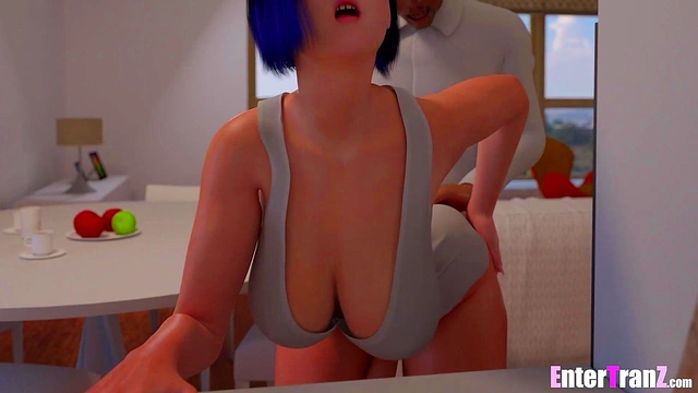 Sexy Trans freak take DILF's BBC all over the house