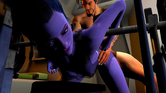Hanzo Pounding Widowmaker's Ass Hard in the Gym