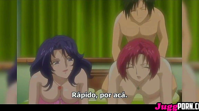 When he finds the MILF naked and with a toy in her wet pussy his cock gets hard and he