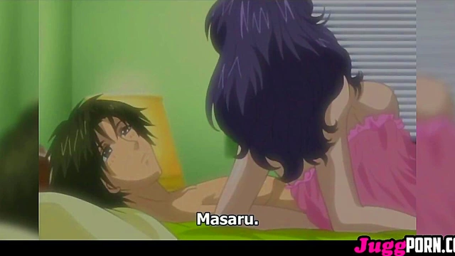 When he finds the MILF naked and with a toy in her wet pussy his cock gets hard and he