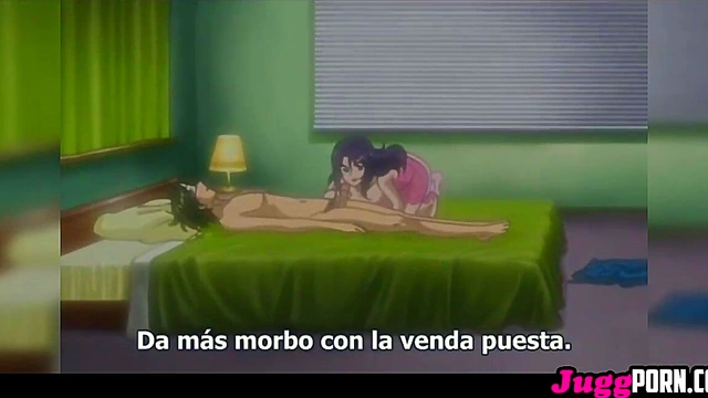 When he finds the MILF naked and with a toy in her wet pussy his cock gets hard and he