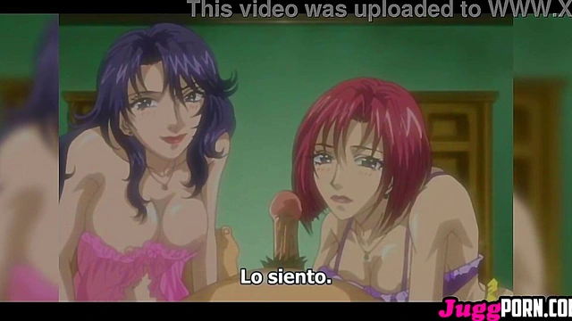 When he finds the MILF naked and with a toy in her wet pussy his cock gets hard and he