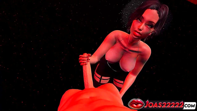 Hot Milf Ami in Fetish Black Latex Suit 3D Hentai at the Club - Handjob Stroking for Big