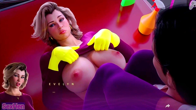 I help the Milf out of the car but suddenly her leggings tear and I stick my penis in her