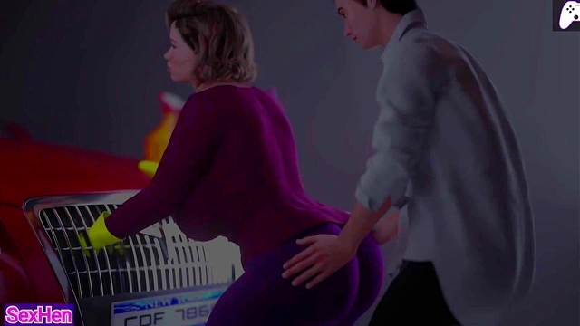 I help the Milf out of the car but suddenly her leggings tear and I stick my penis in her