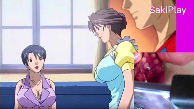 Reacting Touch the maid in the living room and she gets horny - Hentai Saki Play