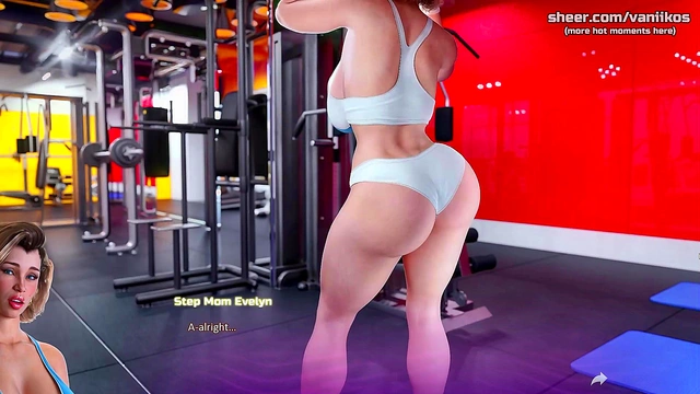 Busty MILF Step Mom With A Big Ass Twerks For Step Son In Public Gym