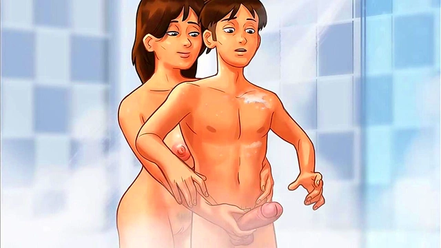 I fuck my stepmom and fill her pussy until it overflows / Summertime Saga