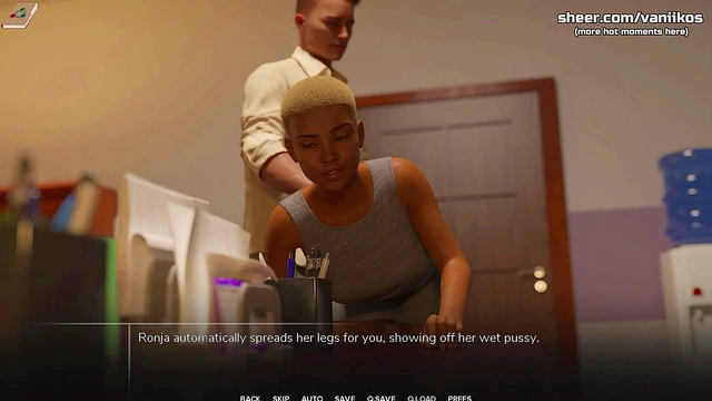 Short Hair Black Ebony MILF Teacher With A Hot Ass Fucks A Big Young Cock At College She