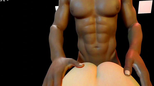 Big tit busty 3d brunette is bent over and fucked in her ass doggy style in a cool hentai