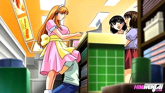 Horny waitress fucks in the bathroom - Hentai uncensored