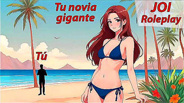JOI hentai with a giant woman Audio Roleplay in Spanish
