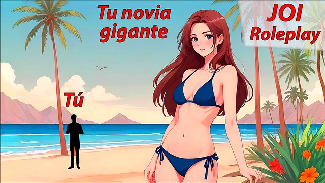 JOI hentai with a giant woman Audio Roleplay in Spanish