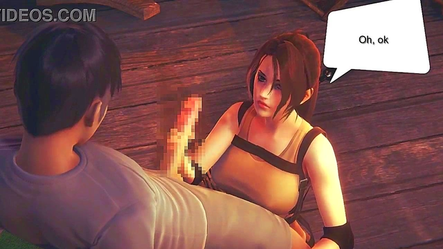 Lara croft cosplay hentai having sex with a man in new animated hentai manga video